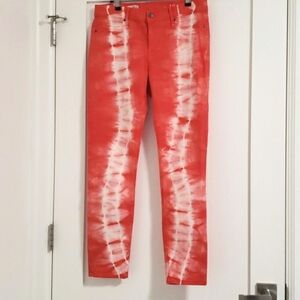 Gap 1969 Coral & White Tie Dye Legging Pant